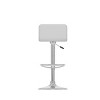 Set of 2 Adjustable Low Back Barstool White - CorLiving: Chrome-Plated, Swivel, Upholstered, Kitchen Island Seating - 3 of 4