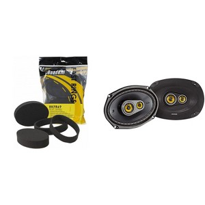 Kicker CSC 6x9" 3-Way Coaxial with RKFR69 Foam Fast Ring Speaker Enhancement Kit - 1 of 4