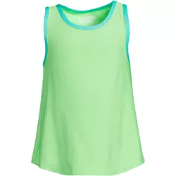 Lands' End Girls Plus Gathered Back Active Performance Tank - Large - Electric Lime Space Dye