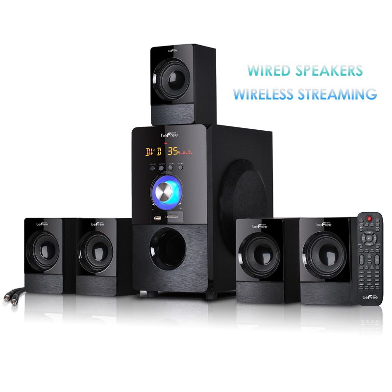 beFree Sound 5.1 Channel Bluetooth Surround Sound Speaker System in Black, 5 of 8