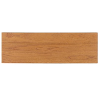 Natural Wood Ridged Hallway Table with Storage