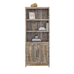 Sauder 71.5" Granite Trace 5 Shelf Library Bookcase with Doors Rustic Cedar - 1 of 4