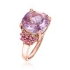 Ross-Simons 4.90 Carat Amethyst and .60 ct. t.w. Rhodolite Garnet Ring in 18kt Rose Gold Over Sterling - 3 of 4