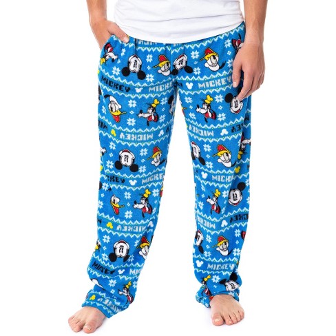 Disney Mickey Mouse Womens Pajama Plaid Pants Lounge Jogger, Black