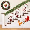 Aoibox 3 Pack 18 Inch Red Christmas Stockings Embroidered Elk Snowflake Sleigh White Plush Faux Fur Cuff Large Holiday Decor - 4 of 4