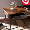 Elmore 2 Drawer Wood/Metal Writing Desk - Tobacco - Aiden Lane: Industrial Style, Home Office Table - image 3 of 3