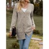 Women's Sweater Cardigan Ribbed Knit Long Sleeve Cardigan Solid Color Open Front Sweater - 3 of 4