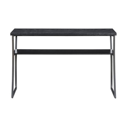 X Calibur Console Table Black Woodgrain/Gray - Breighton Home