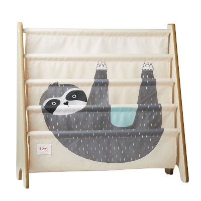 3 Sprouts High Quality Multipurpose Kids and Toddler Playroom or Bedroom Storage Shelf Organizer Bookcase Furniture, Gray Sloth