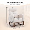 MOONMISS  Modern Linen Glider Chair with Wood Legs and Side Pocket, Rocking Accent Chair with High Back for Living Room Bedroom - 2 of 4