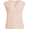 Lands' End Women's Drifter Modern Cable V Neck Vest Sweater - 3 of 3