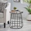 HDZNVF Marble End Tables, Black and White - 3 of 4