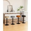 DOMETOUR Round Storage Bar Stools Set of 2, Brown Faux Leather Adjustable Swivel Stools, Armless Metal Frame for Kitchen Counter Dining Room - 4 of 4