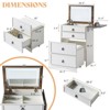 AMERLIFE 3-in-1 Makeup Vanity with Sliding Stool, Fold-up Panel and with Adjustable LED Light - 2 of 4