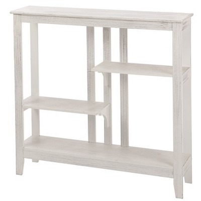 The Lakeside Collection Distressed Finish Console Table - Narrow Hallway Table with Display Shelves