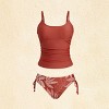 Women's Ruched Tankini Top & Floral Mid Waisted Bottoms Tankini Set Swimsuit - Cupshe - 2 of 4