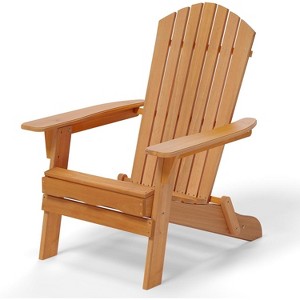 VINGLI Folding Adirondack Chair, Wood Adirondack Chairs for Outdoor, Foldable Fire Pit Chairs for Patio, BBQ, Porch, Yard, Pool - 1 of 4