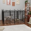 DSVIMOY Pet Doors, Gates and Pens, 8 Panels Pet Dog Fence with Doors, Foldable Pet Pen for Pet Exercise, Black, 52"*52"*31" - 3 of 4