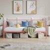 Twin Size Daybed Sofa Bed Frame with Trundle, Heavy Duty Metal Platform Bed with Slats, Lockable Casters, Headboard for Bedroom Living Room - 4 of 4