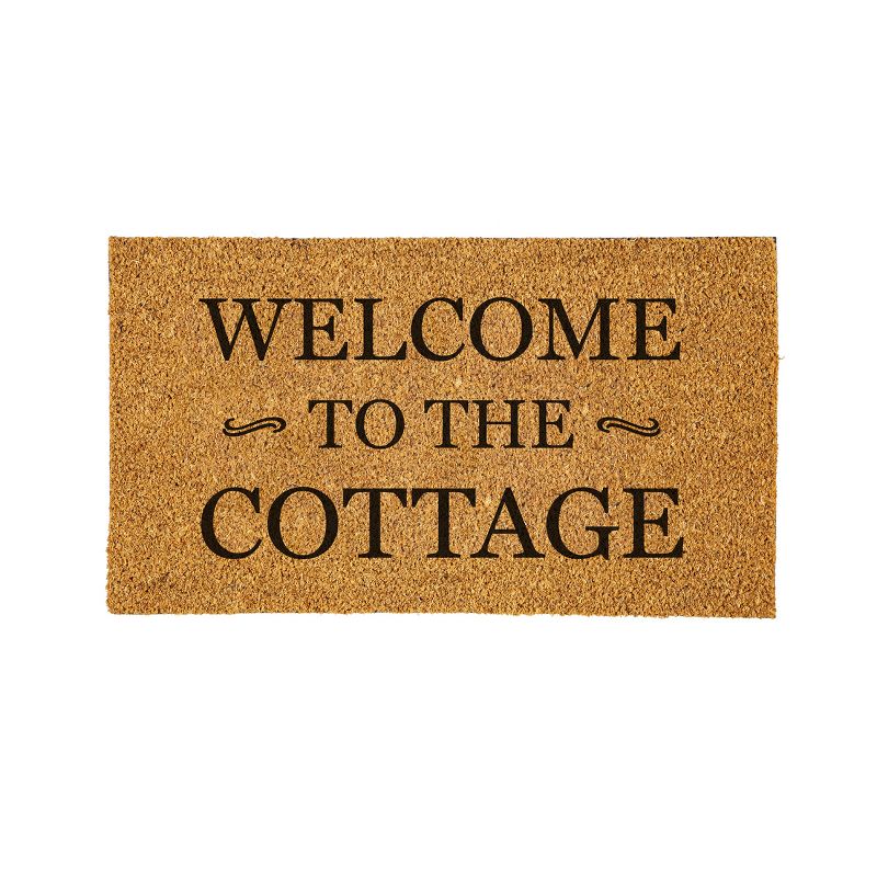 Evergreen 16 x 28 Inches Welcome to The Cottage Door Mat | Non-Slip Rubber Backing | Dirt catching Natural Coir | Indoor and Outdoor Home Decor, 1 of 8