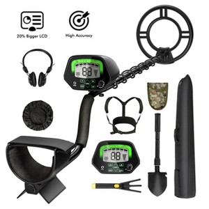 Gymax Premium Precision Metal Detector Set with Screen Waterproof Search Coil Earphones and Carrying Case - 1 of 4