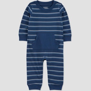 Carter's Just One You®️ Baby Boys' Striped Top & Bottom Set - Blue/White - 1 of 3