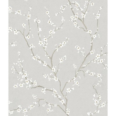 RoomMates Cherry Blossom Peel and Stick Wallpaper Neutral