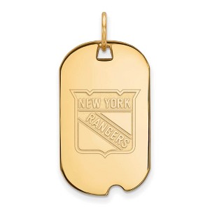Black Bow Jewelry 14k Yellow Gold Plated Sterling Silver New York Rangers NHL Pendant - 1 of 3