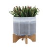 Gulches CERAMIC 8" PLANTER ON STAND, BLUE FADE - 2 of 4