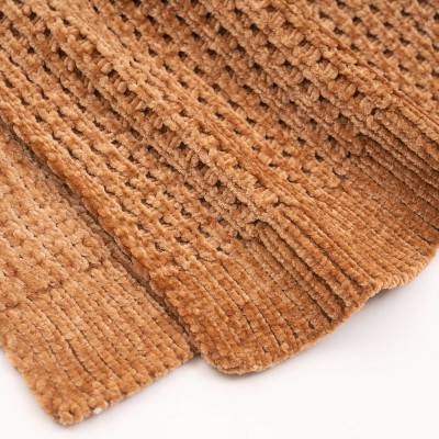 EverGrace Ginger Waffle Knit Cotton Throw Blanket
