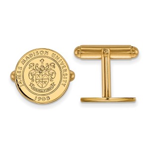 Black Bow Jewelry 14k Yellow Gold Plated Sterling Silver James Madison Dukes NCAA Cuff Links - 1 of 3