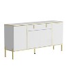 FUFU&GAGA Wave Finish 4 Door Floor Standing Sideboard with Adjustable Shelves - 4 of 4