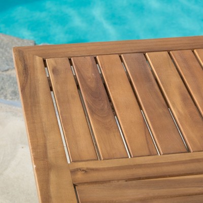 Hermosa 31.5" Square Teak Finish Acacia Wood Outdoor Table
