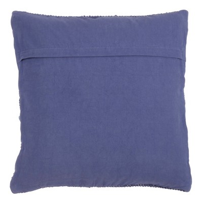 Multicolor Striped Chindi Square Throw Pillow with Down Filling