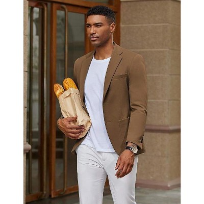 COOFANDY Men's Casual Knit Blazer Slim Fit Lightweight Sport Coat Suit Jacket Navy Blue S — фото 6