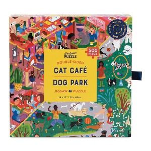 Professor Puzzle USA, Inc. Cat Cafe & Dog Park Double Sided 500 Piece Jigsaw Puzzle - 1 of 4