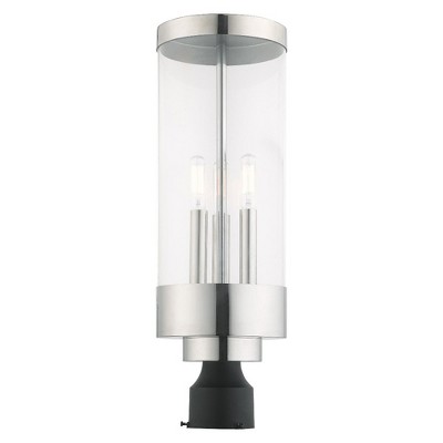 Hillcrest Elegance 3-Light Polished Chrome Outdoor Post Lantern