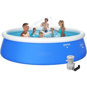 Sunrio Inflatable Above Ground Pool –  Round Family Pool for Backyard Fun Blue - 1 of 4