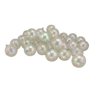 Northlight Shatterproof Shiny Christmas Ball Ornaments - 3.25" (80mm) - Iridescent Clear - 32ct - 1 of 3