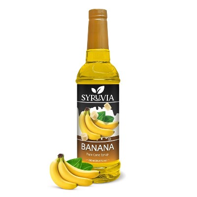 Syruvia Banana Syrup for Coffee 25.4 fl oz Premium Coffee Flavoring Syrup