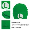 Super Mario Luigi Logo Embroidery Standard Cuff Acrylic Knit Beanie Cuff Beanie - 2 of 4