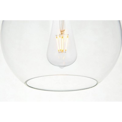 Baxter Chrome Pendant with Clear Glass Globe Shade