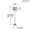 360 Lighting Chic Style Swing Arm Adjustable Floor Lamp 70" Tall Antique Brass Gray Drum Shade for Living Room Reading House Bedroom - 4 of 4