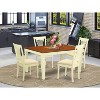 HomeStock 5-Piece Buttermilk and Cherry Finish Solid Wood Top Dining table with 4 Chairs - 2 of 4
