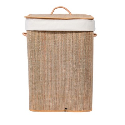 Wickerwise Collapsible Waterproof Laundry Hamper with Lid and Handles for Organizer, Clothes, Toy Durable Folder Washing Bin