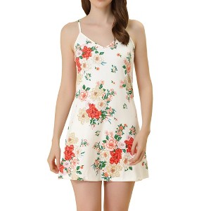 Allegra K Women's Camisole Nightgown Pajamas Chemise Summer Sleeveless Sleepdress - 1 of 4