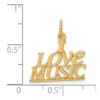 Black Bow Jewelry 14k Yellow Gold Polished I love Music Script Pendant - 4 of 4