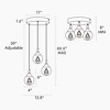 LNC Dsenlupor 1-Lights 3.9" Modern Luxury Teardrop Integrated LED Chandelier/Kitchen Island Pendant  Lights,Gold with Class,3.9in/13.8in/16.5in/30.3in - 3 of 4