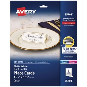 Tent Cards, White/Gold, 3.75