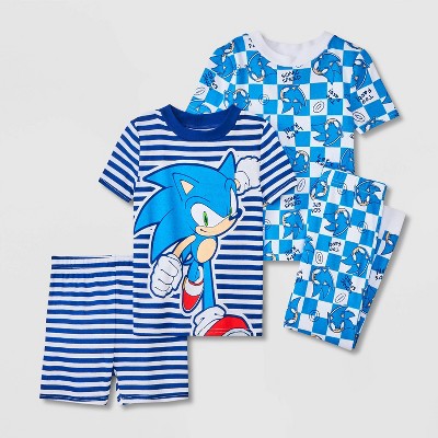 Toddler Boys' 4pc Snug Fit Cotton Sonic the Hedgehog Pajama Set - Blue